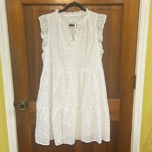 NWOT Time and Tru White Peplum Fluttered Sundress Size XL
